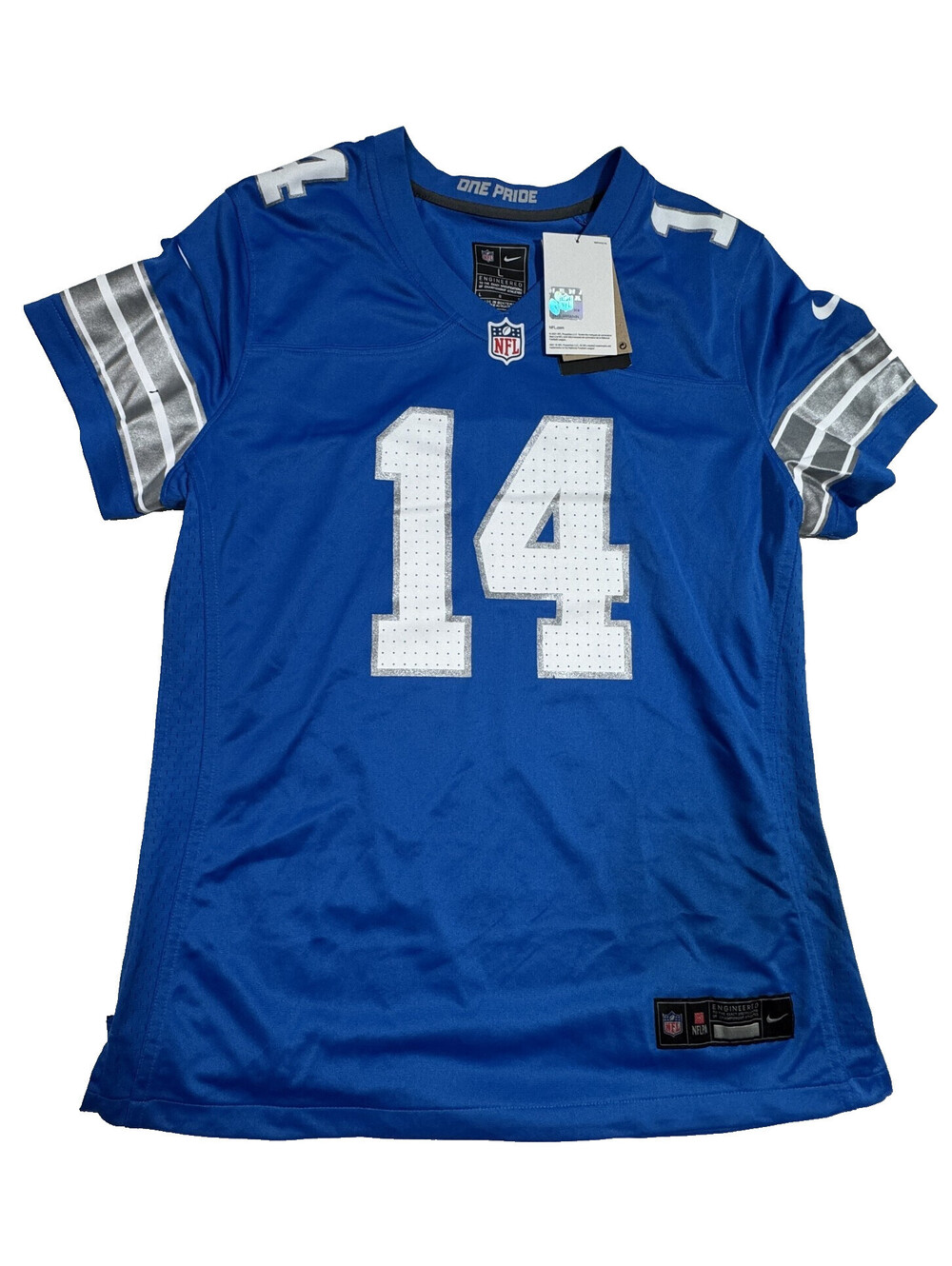 Nike Detroit Lions Amon-Ra St. Brown #14 Game Jersey Blue Womens L NEW NWT
